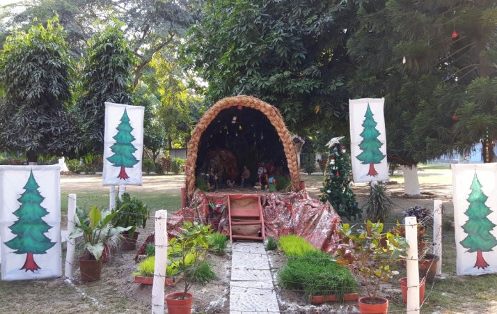 Outside crib during the day