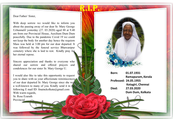 1.Sr.Mary George U R.I.P.